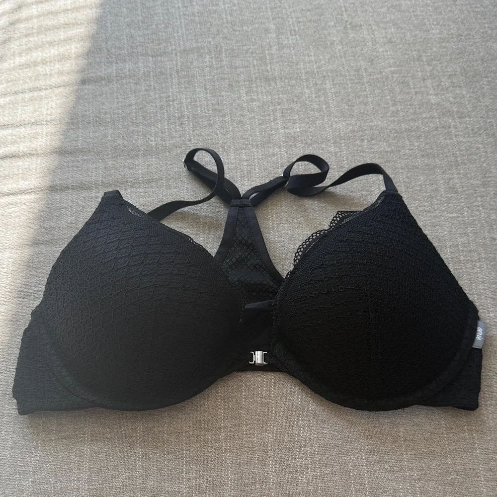 Aerie Black Textured Bra